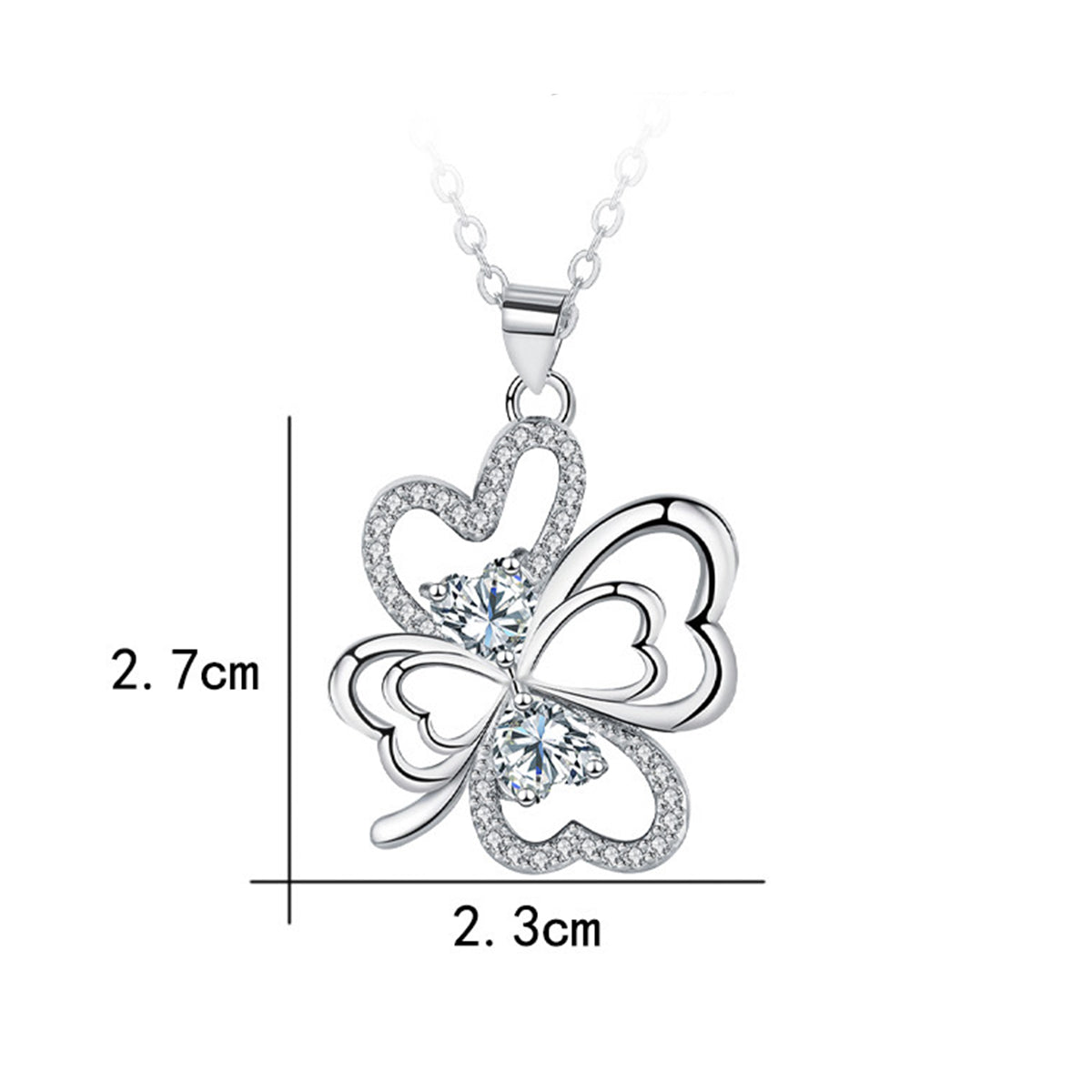 Copper With Silver Plated Lucky Pendant Necklace for Women