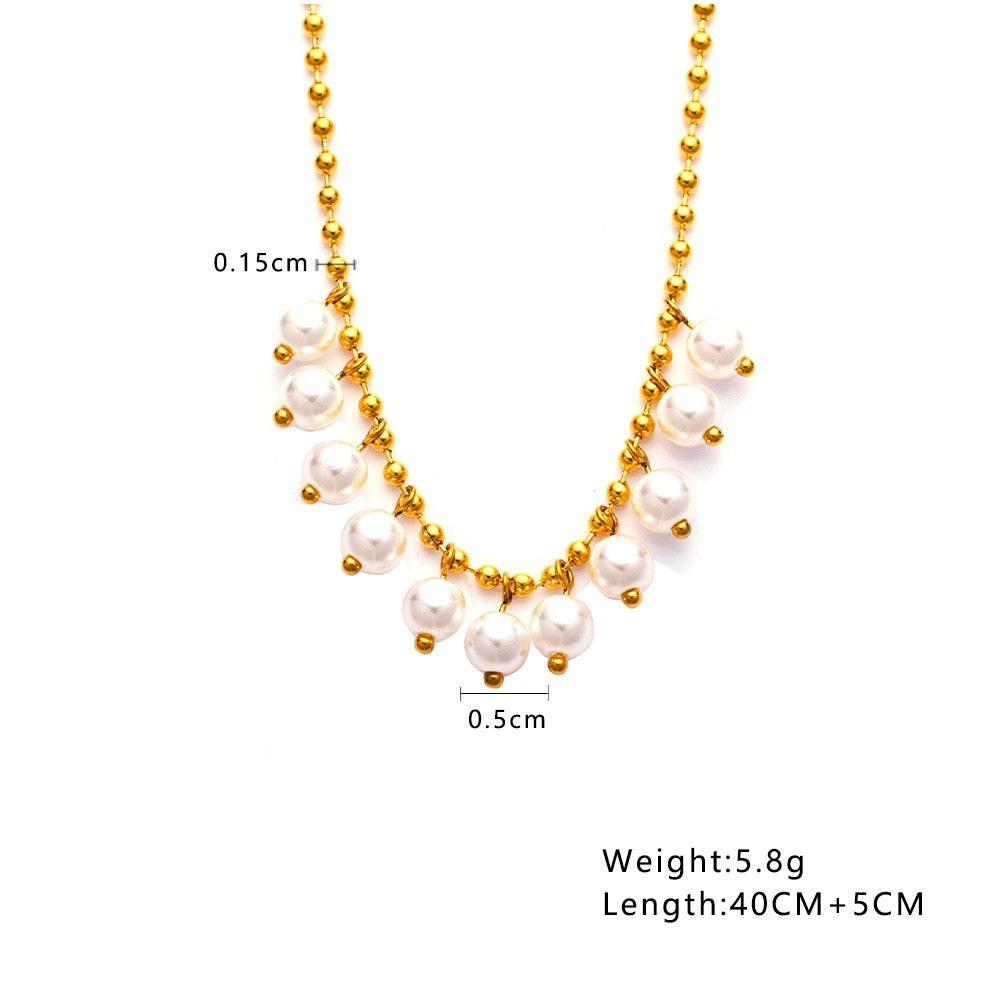 Stainless Steel Jewelry Fashion Pearl Necklace