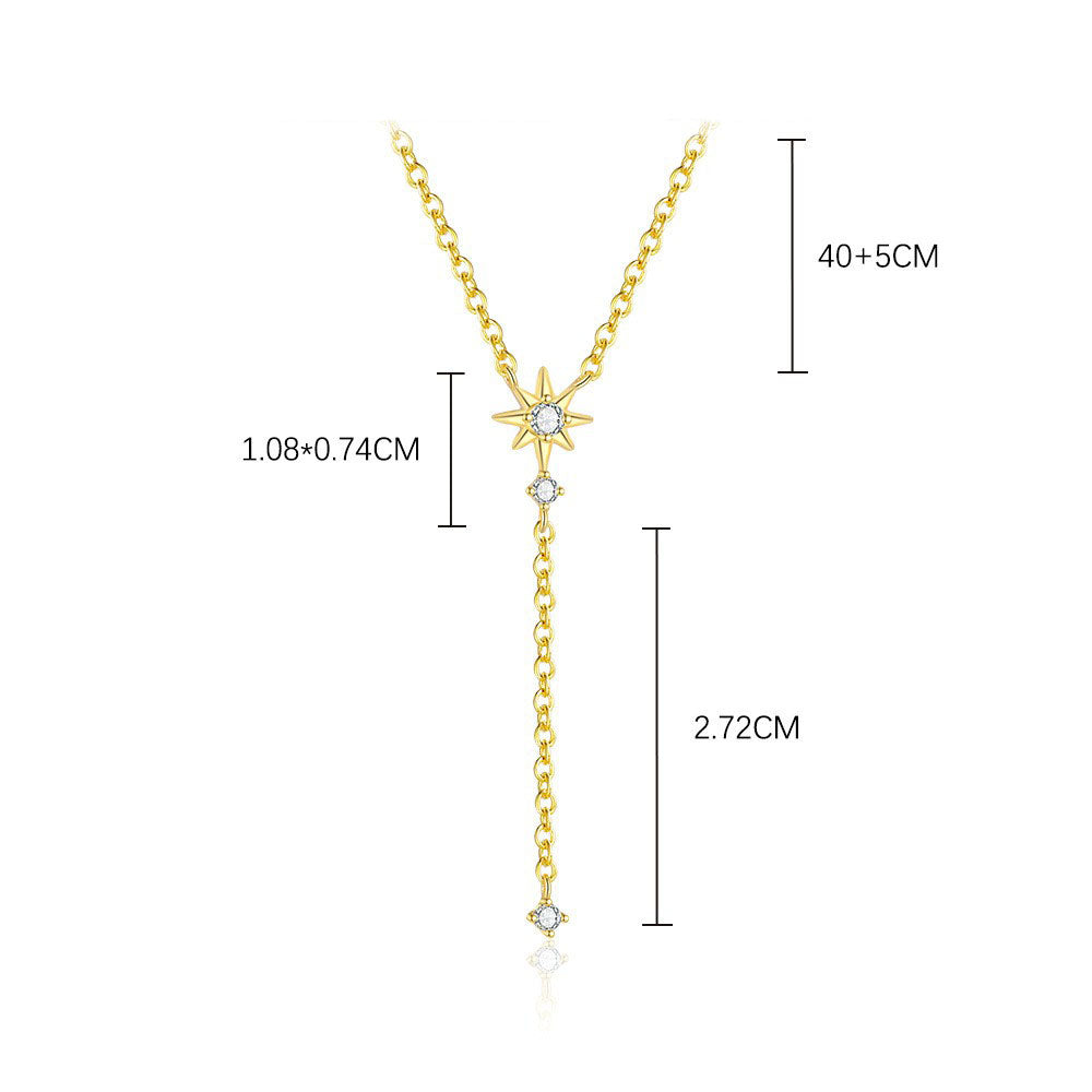 925 Sterling Silver Infinity Star Pendant Necklace