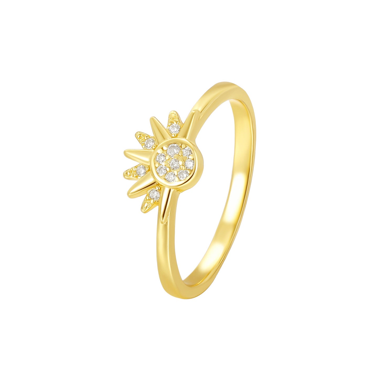 925 Sterling Silver Moon and Star Fashion Ring