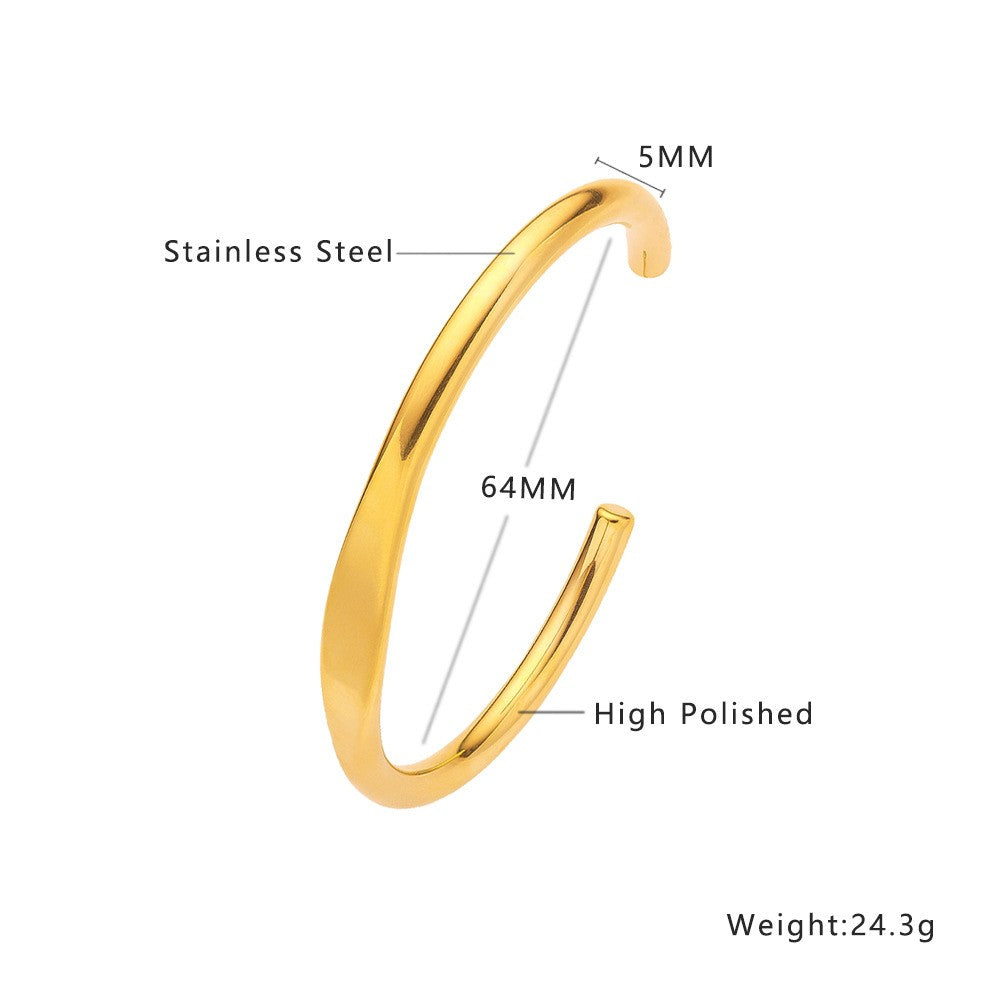 Stainless Steel Minimalist Fashion Bangle