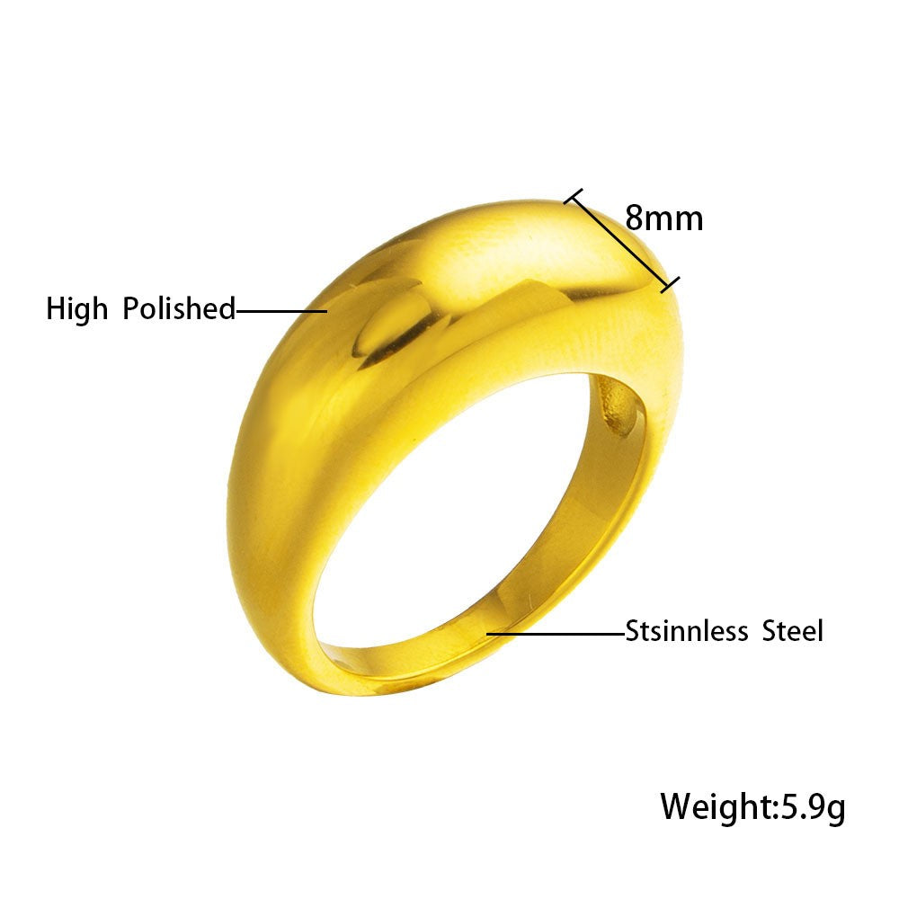 Stainless Steel Minimalist Fashion Ring