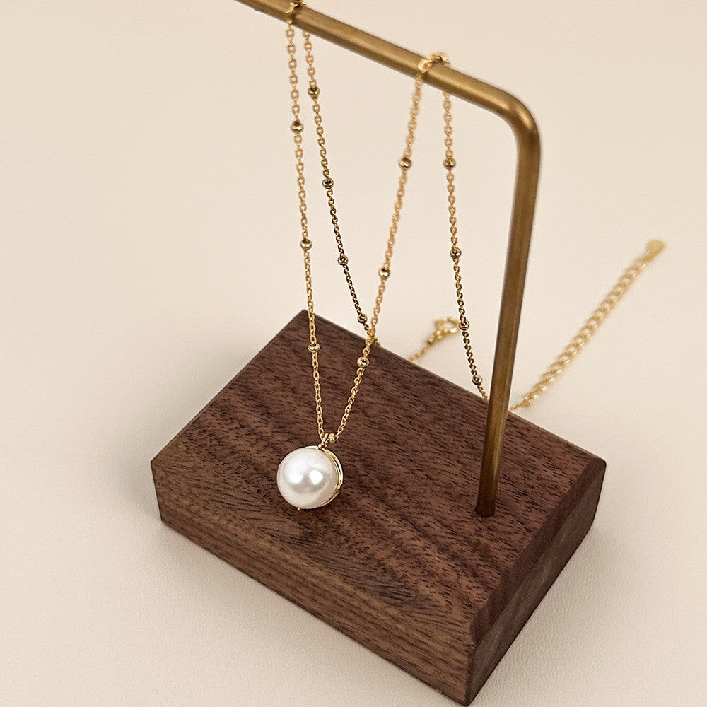 925 Sterling Silver Pearl Necklace Fashion Jewelry Gift for Women Girls