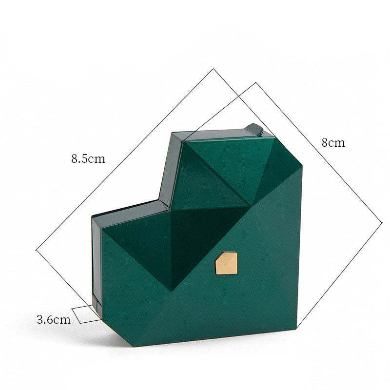 Heart-Shaped Diamond-Faced Box for Jewelry Packaging