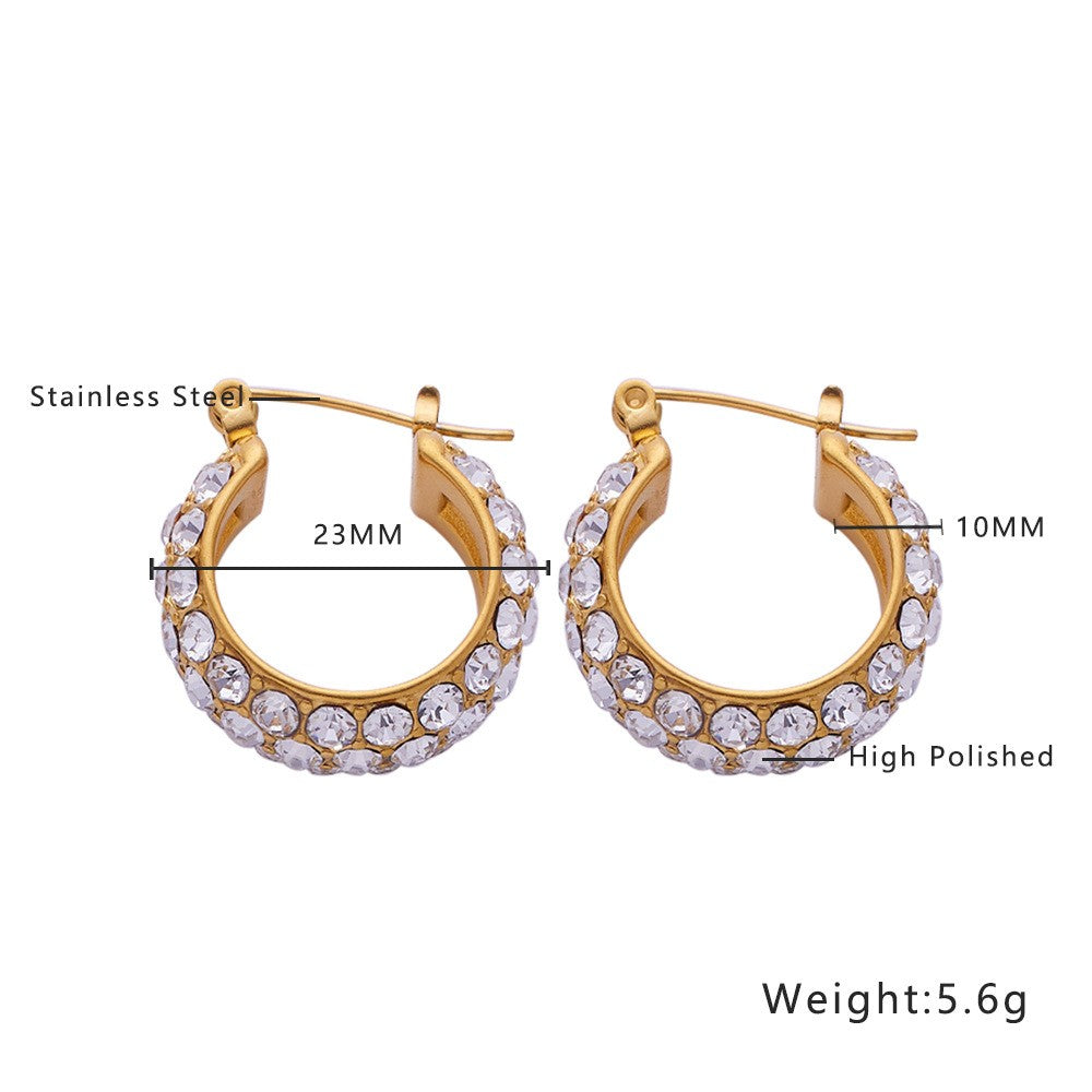 Pendientes de aro de moda de acero inoxidable