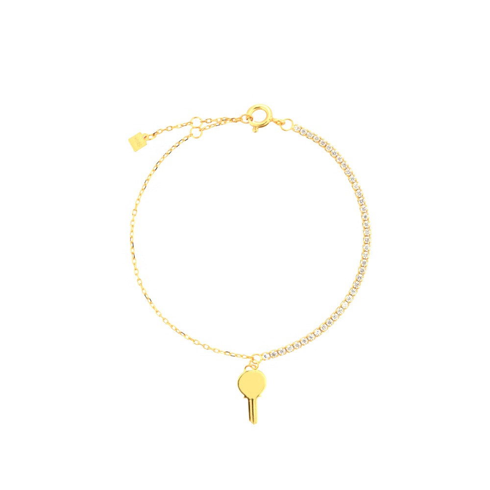 925 Sterling Silver Lock and Key Fashion Bracelet