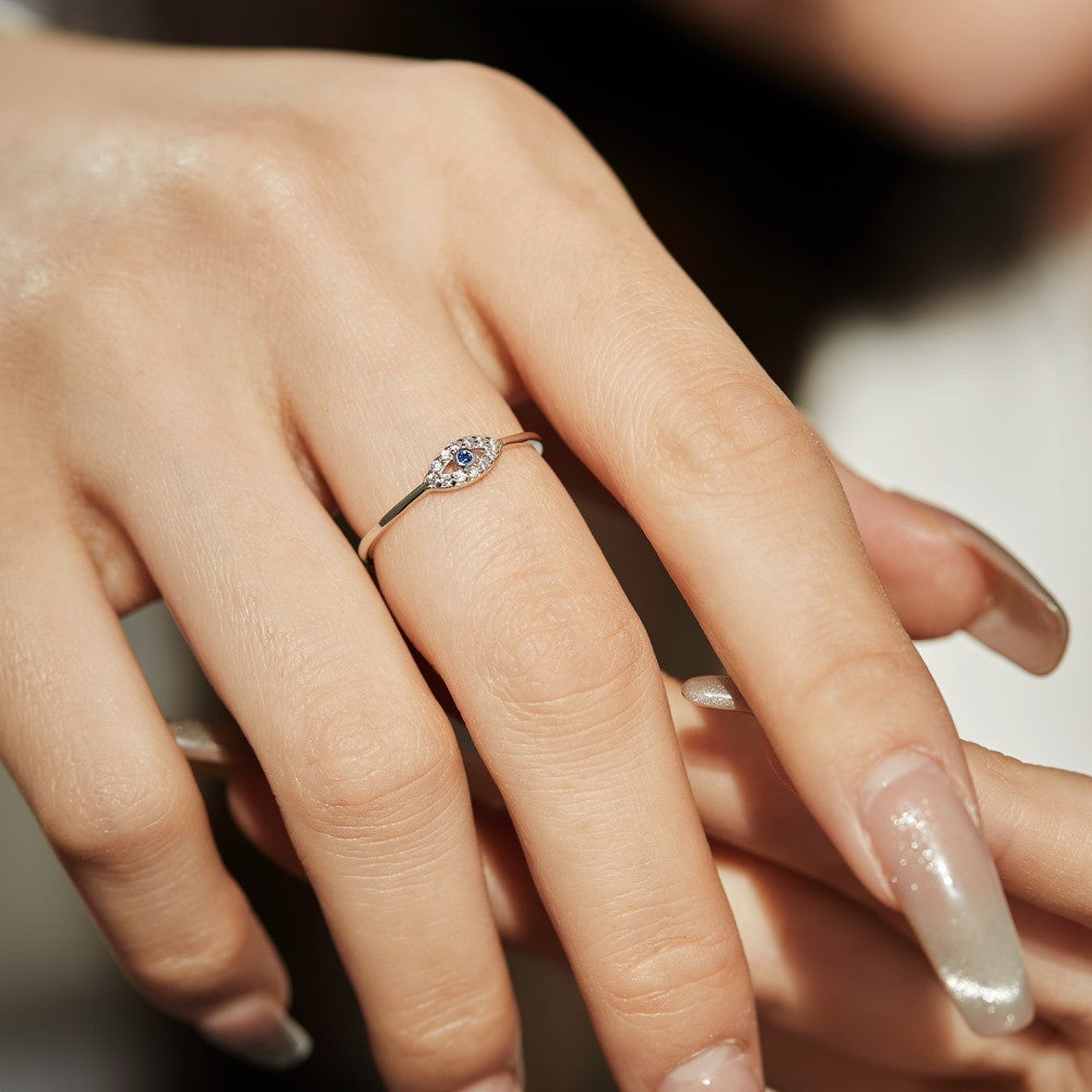 925 Sterling Silver Evil Eye Fashion Ring