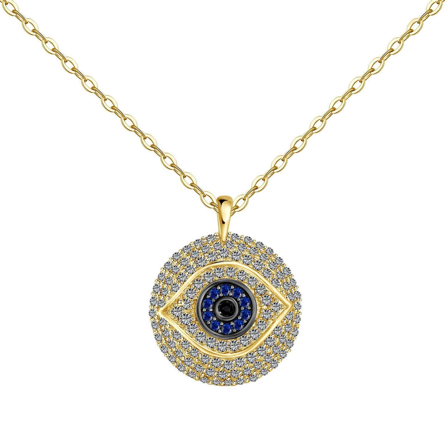 925 Sterling Silver Evil Eye Fashion Pendant Necklace