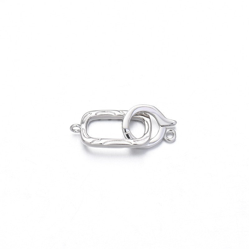 925 Sterling Silver Retangle Clasp For Jewelry DIY