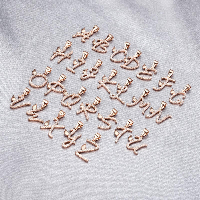 925 Sterling Silver Alphabet A-Z Pendant Necklace