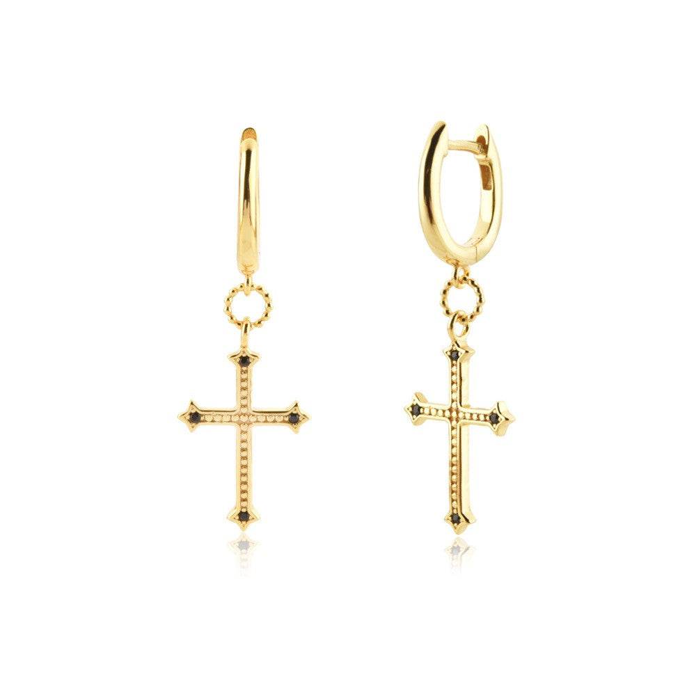 925 Sterling Silver Cross Earrings