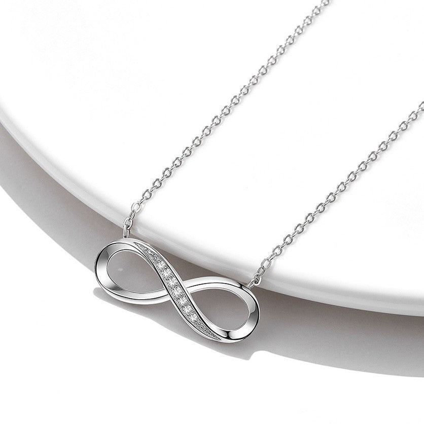 Collar de moda infinito de plata de ley 925