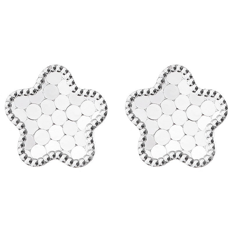 925 Sterling Silver Star Screw Back Stud Earrings