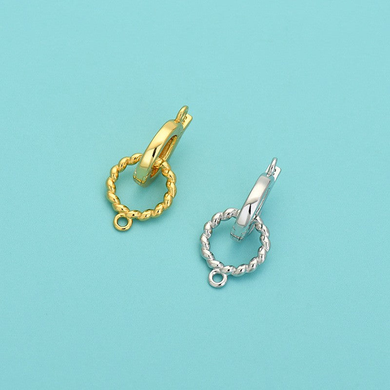 925 Sterling Silver Circle Clasp For Jewelry DIY