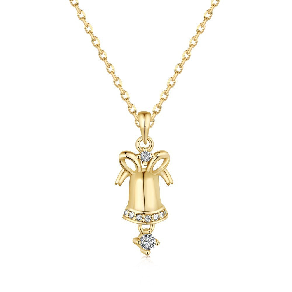 925 Sterling Silver Christmas Bell Fashion Necklace