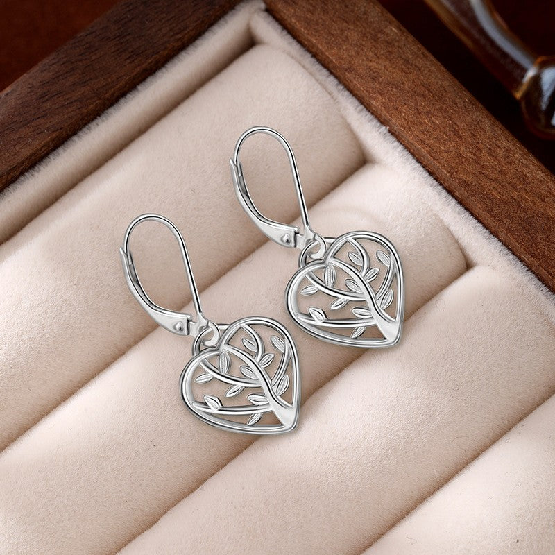 925 Sterling Silver Heart Huggie Earrings