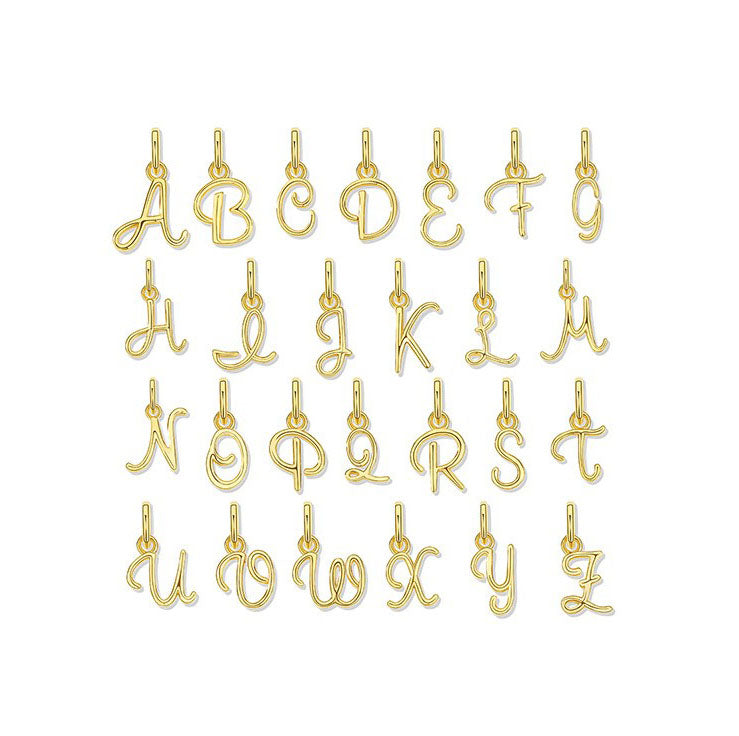 925 Sterling Silver A-Z Pendant For Jewelry DIY
