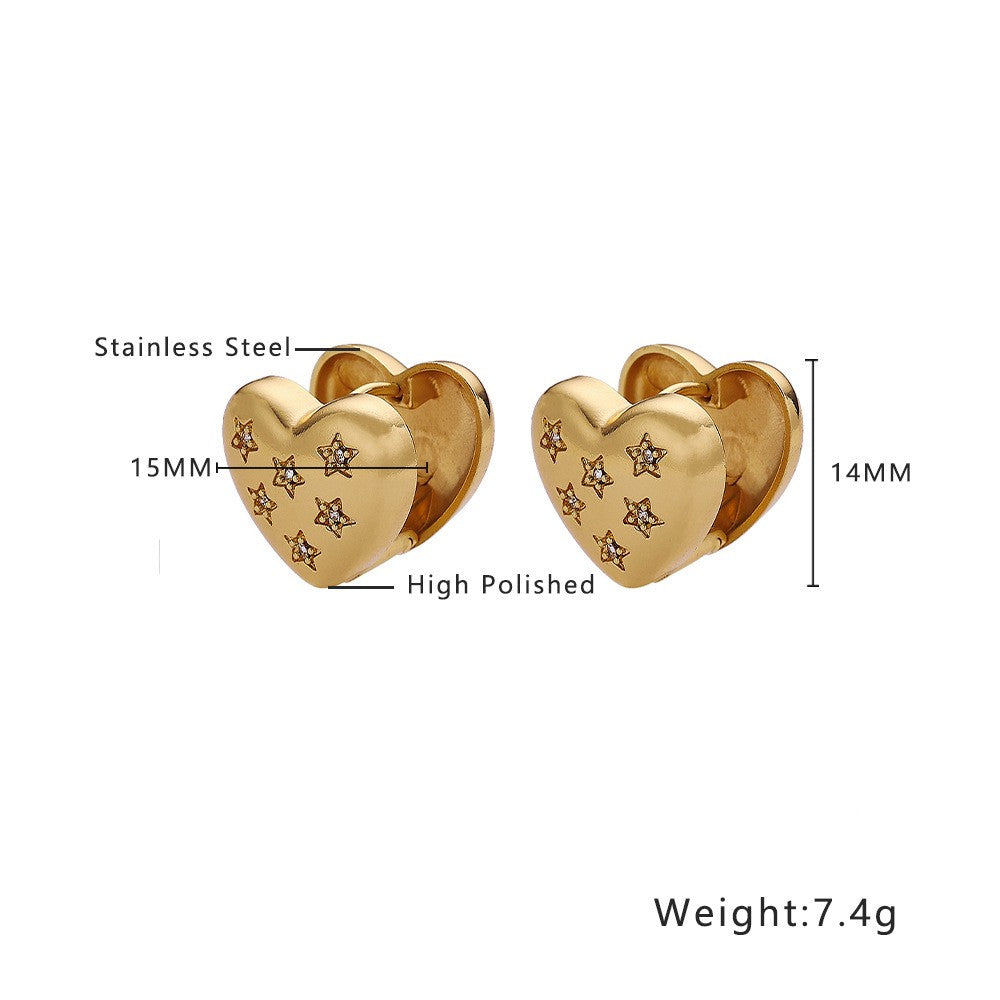 Stainless Steel Heart Fashion Earrings