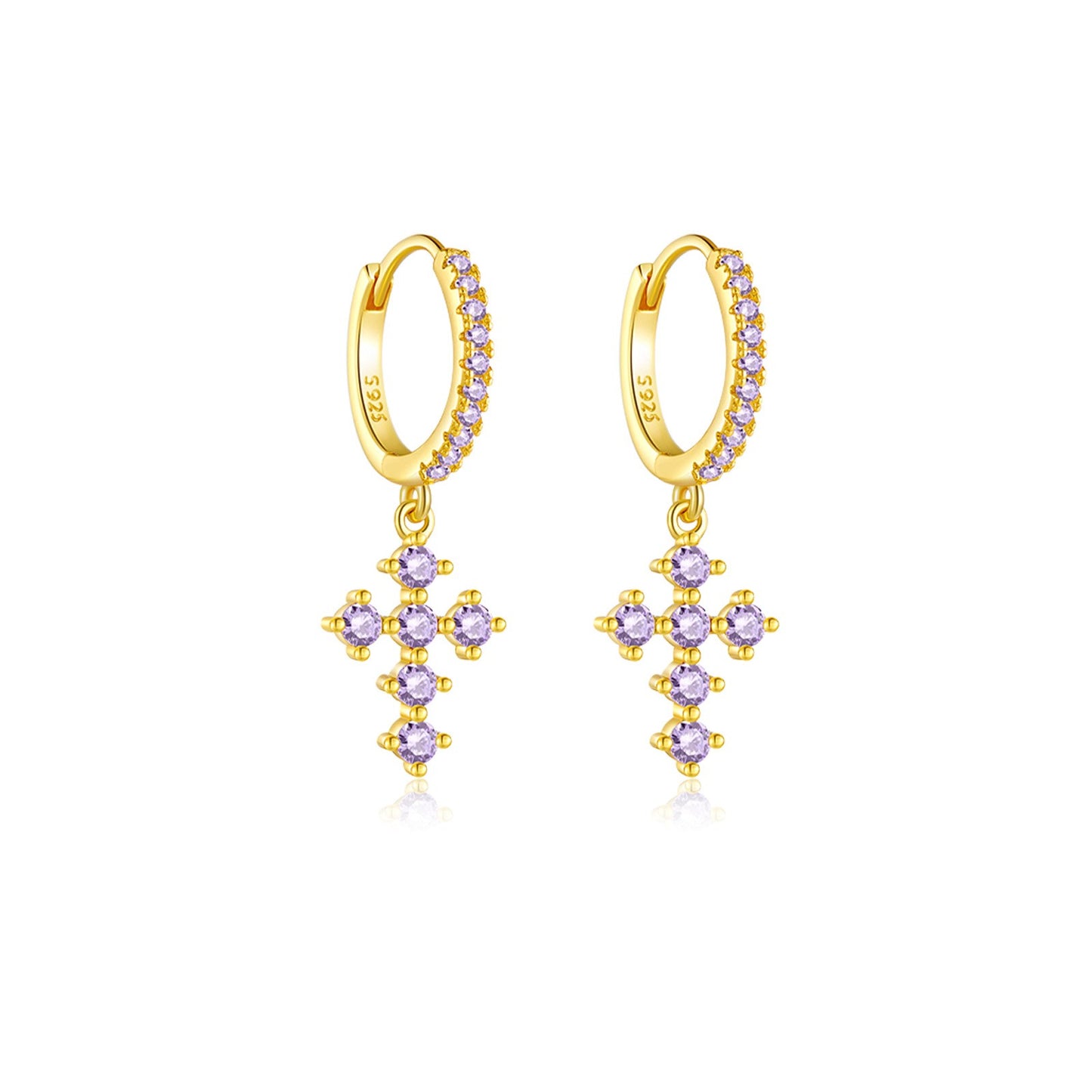 925 Sterling Silver Cross Earrings