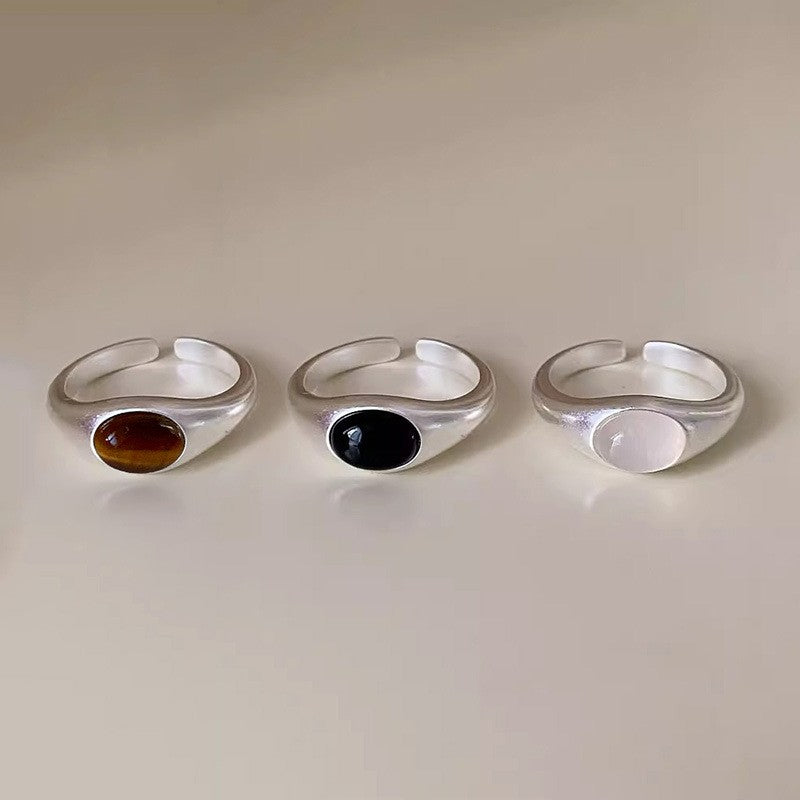 925 Sterling Silver Nature Stone Fashion Ring