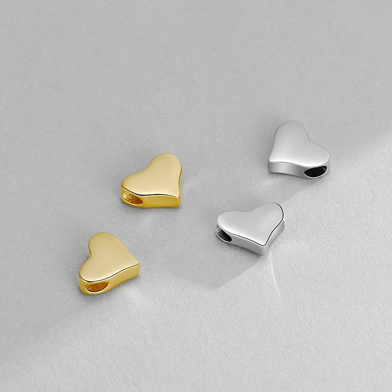925 Sterling Silver Heart Charm For Jewelry DIY