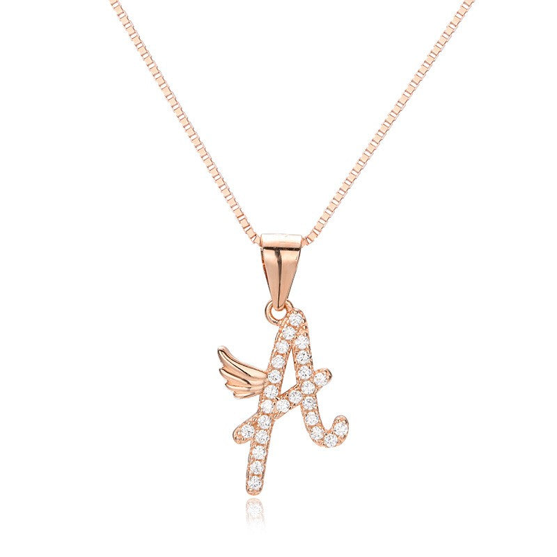 925 Sterling Silver Alphabet A-Z Pendant Necklace