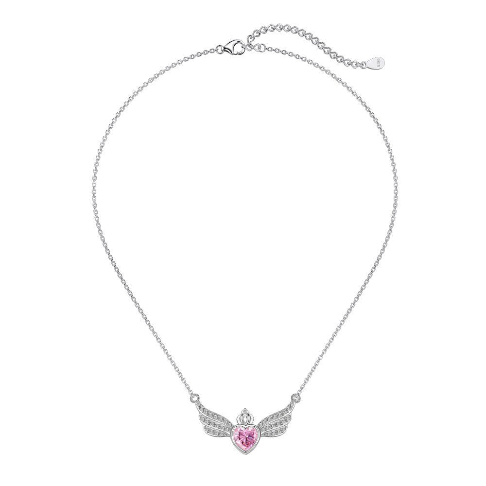 925 Sterling Silver Angel Wings Fashion Necklace