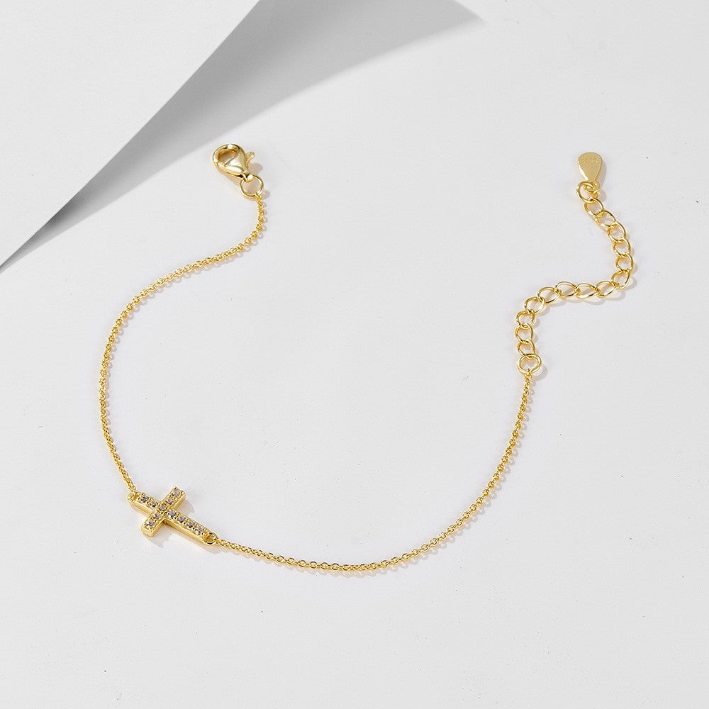 925 Sterling Silver Cross Bracelet