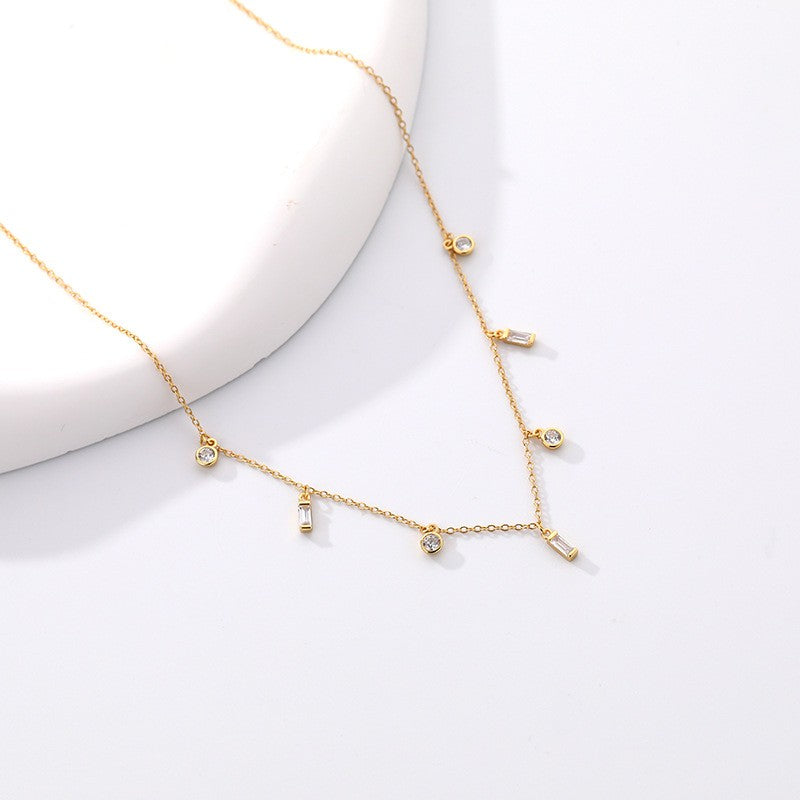 925 Sterling Silver Zircon Pendant Necklace