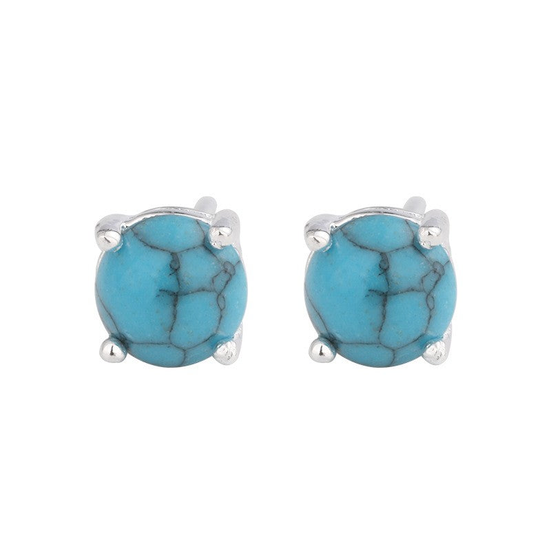 925 Sterling Silver Turquoise Stud Earrings