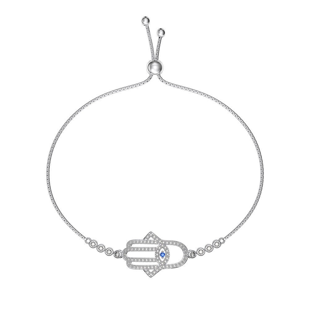 925 Sterling Silver Hand of Fatima Fashion Bracelet