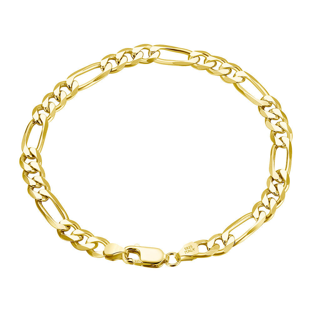 925 Sterling Silver Figaro Bracelet