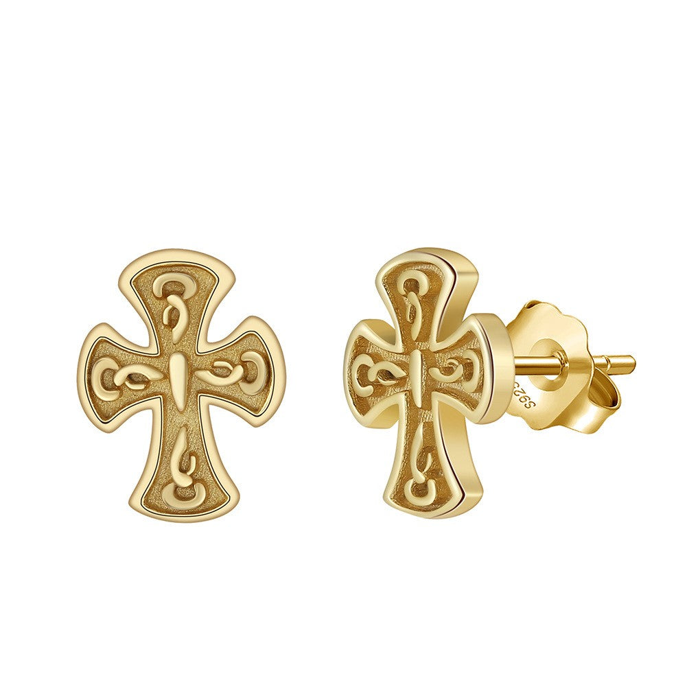 925 Sterling Silver Cross Earrings