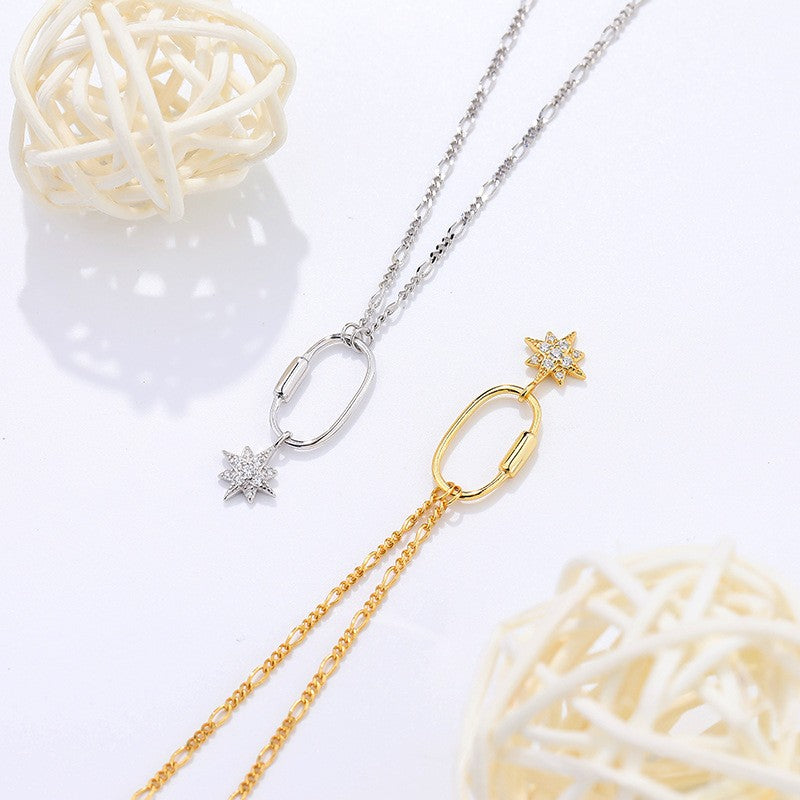 925 Sterling Silver Star Pendant Necklace