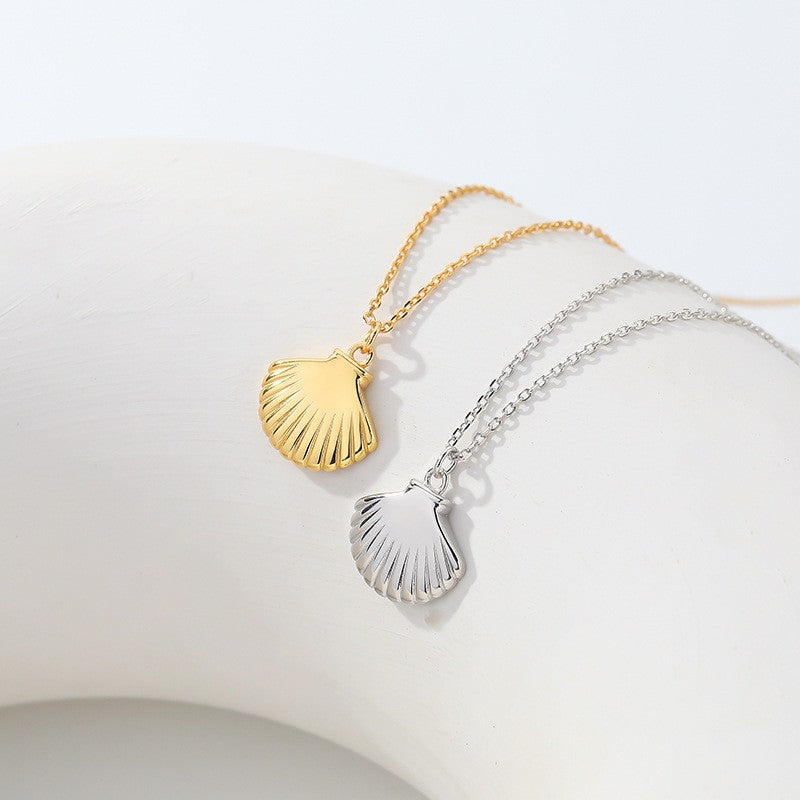 925 Sterling Silver Seashell Pendant Necklace