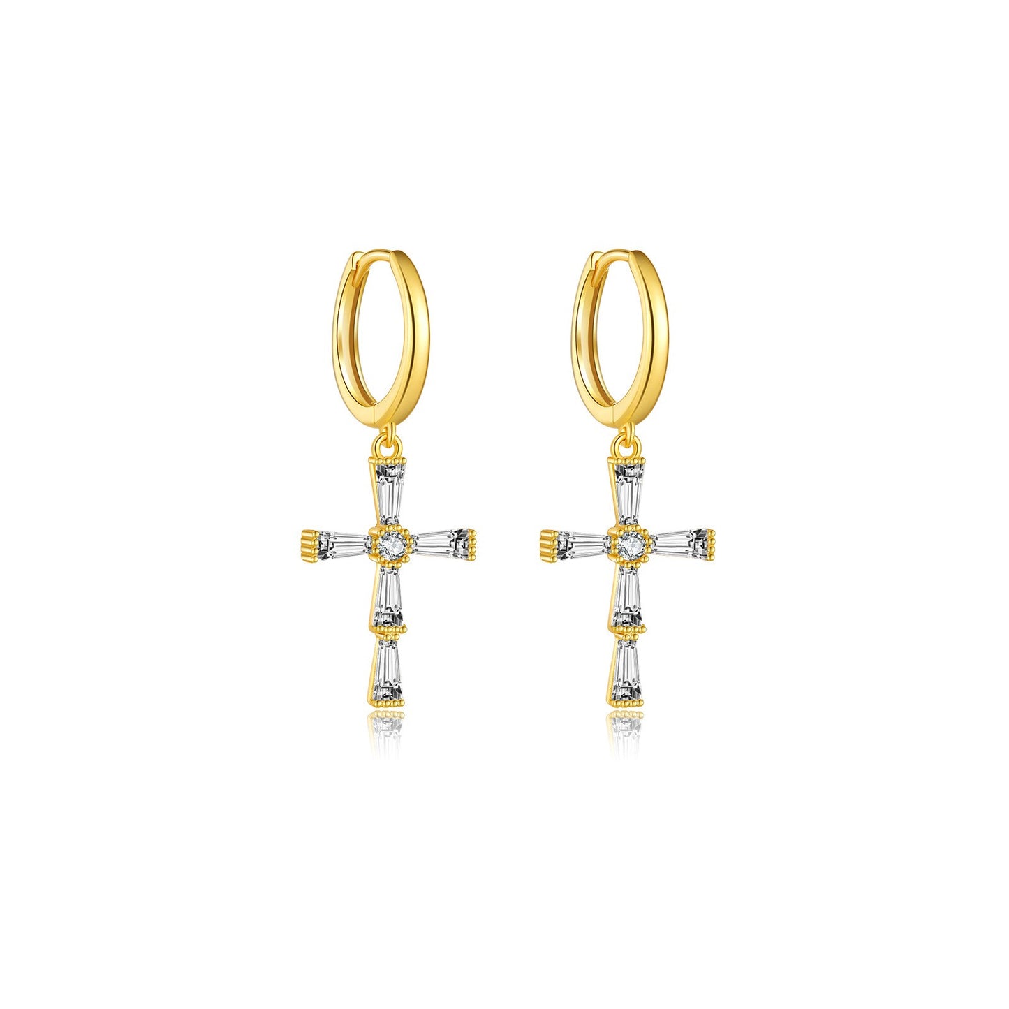 925 Sterling Silver Cross Earrings