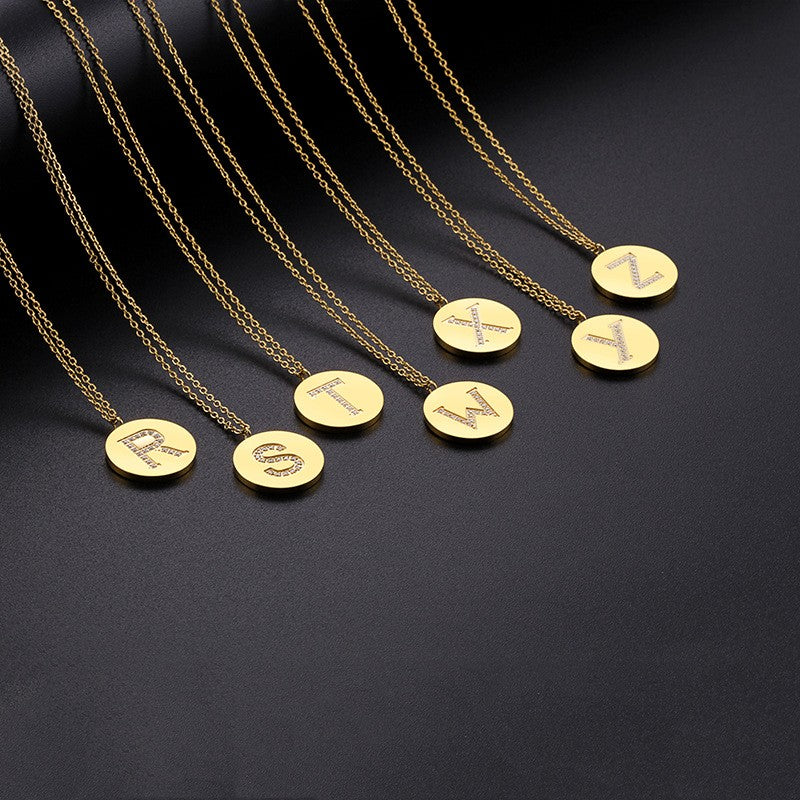 Stainless Steel Initial A-Z Fashion Necklace