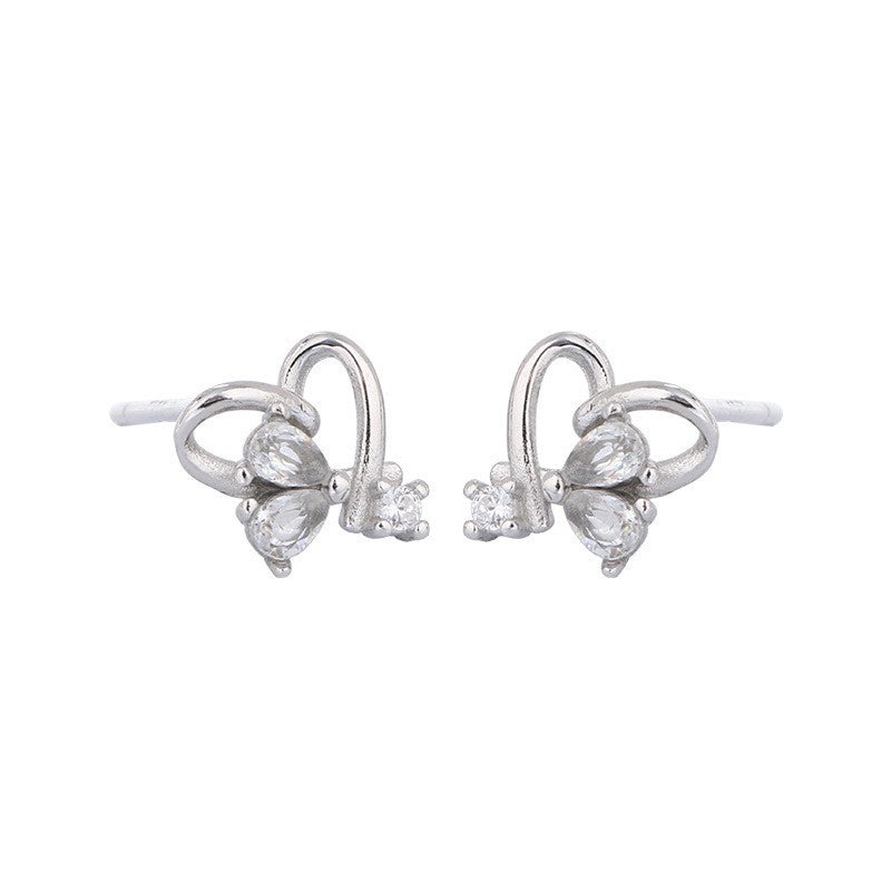925 Sterling Silver Heart Stud Earrings