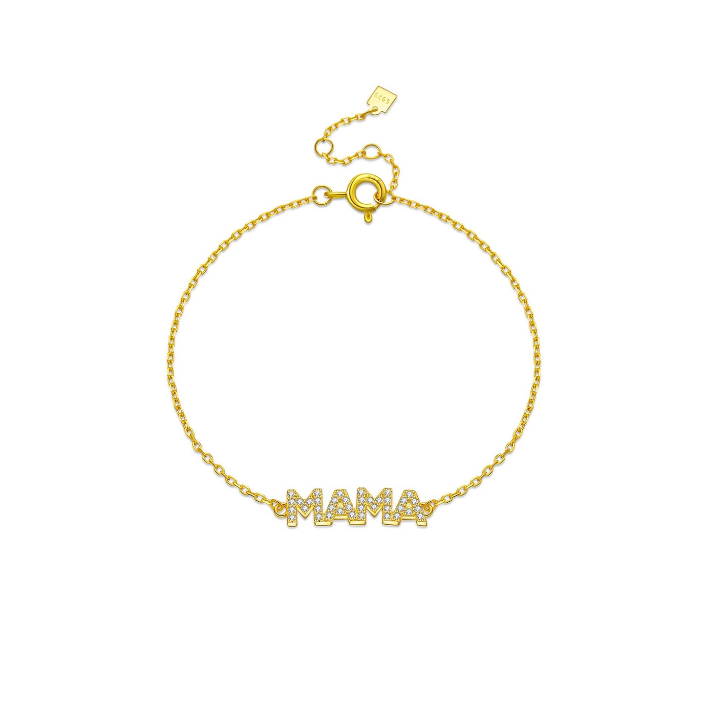 925 Sterling Silver Letter MAMA Fashion Bracelet