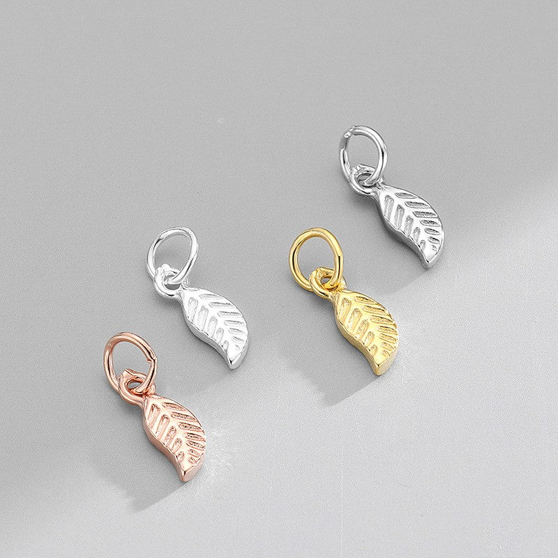925 Sterling Silver Charm Leave For Jewelry DIY