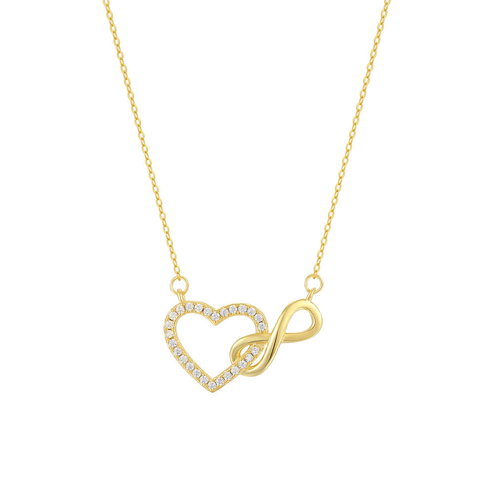 925 Sterling Silver Infinity Heart Fashion Necklace