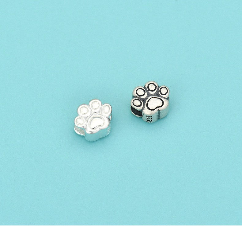 925 Sterling Silver Vintage Paw Charm For Jewelry DIY