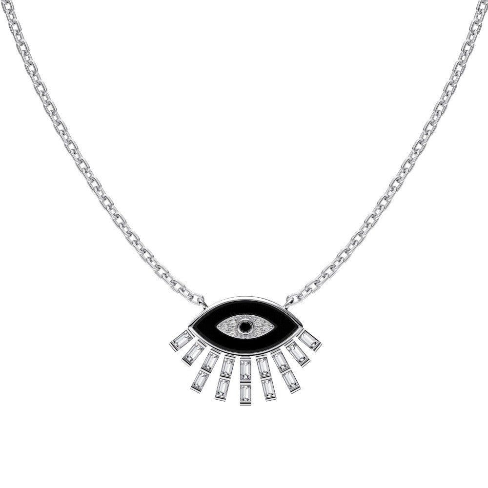 925 Sterling Silver Evil Eye Fashion Pendant Necklace