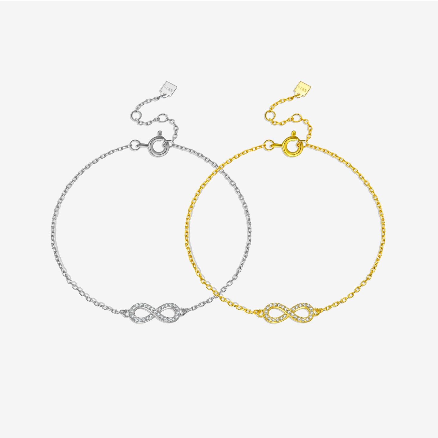 925 Sterling Silver Infinity Fashion Bracelet