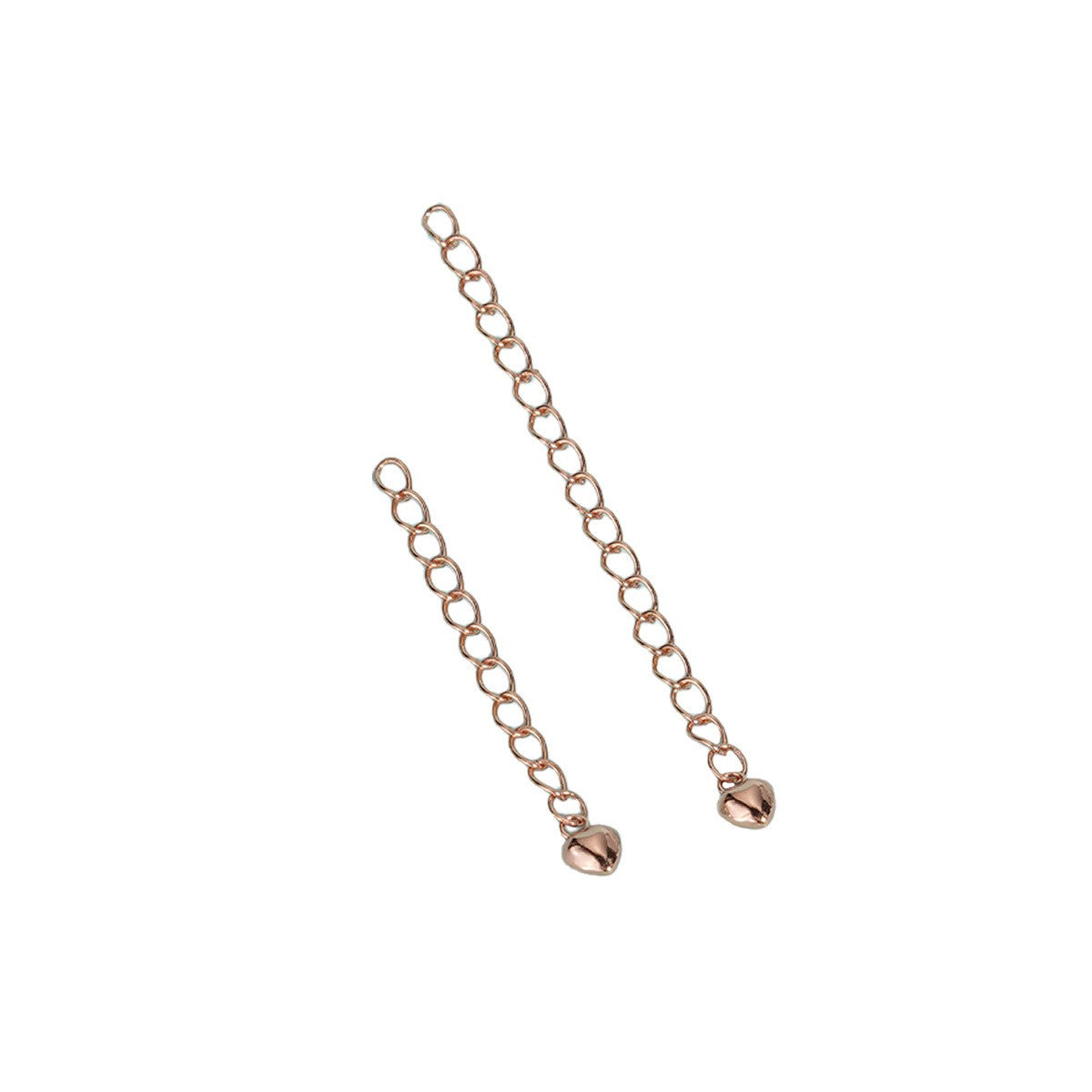 925 Sterling Silver Adjustable Extension Chain 3mm 5mm With Heart Tag For Jewelry DIY