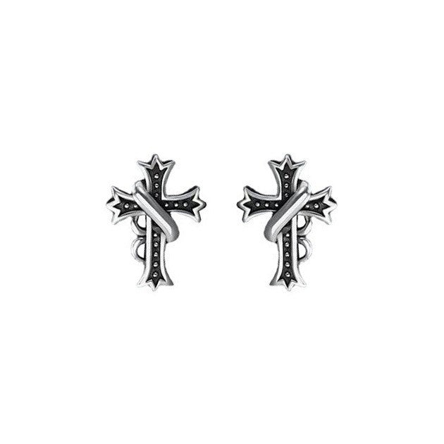 925 Sterling Silver Cross Earrings
