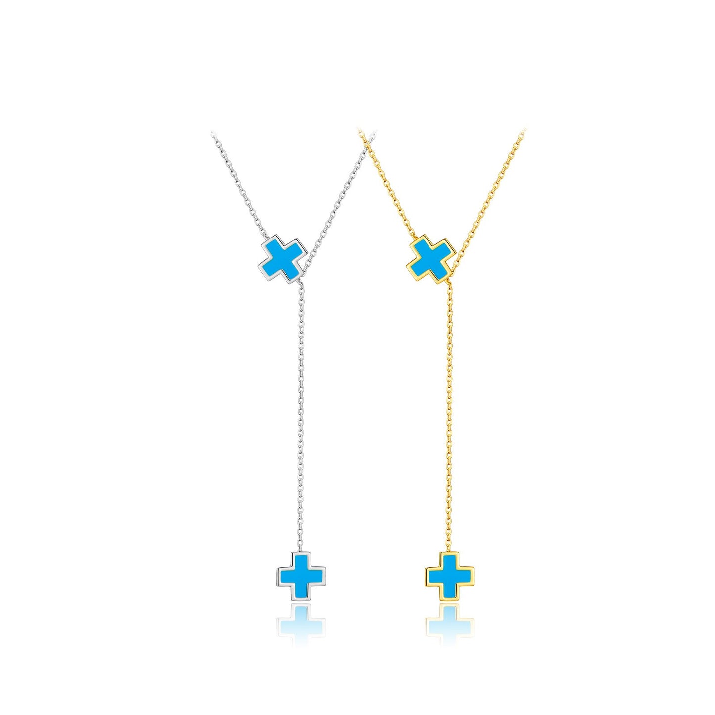 925 Sterling Silver Zircon Cross Pendant Necklace