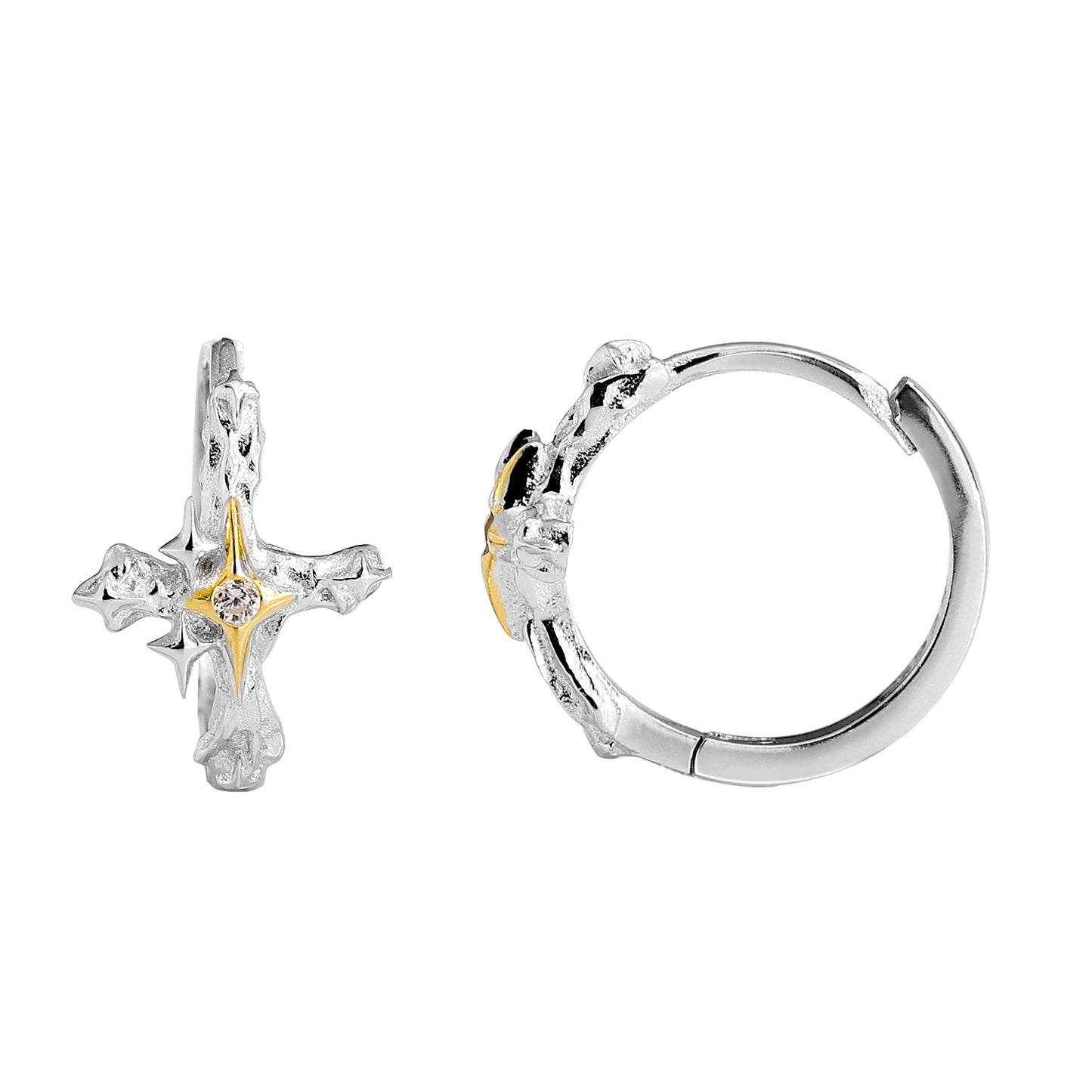 925 Sterling Silver Cross Earrings