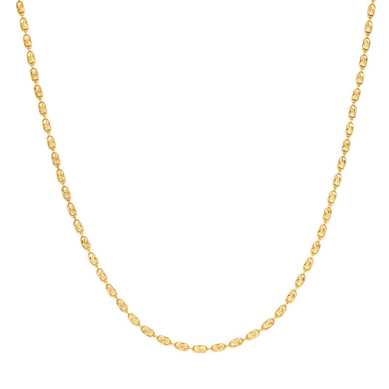 925 Sterling Silver Diamont Cut Rice Beads Chain 2mm
