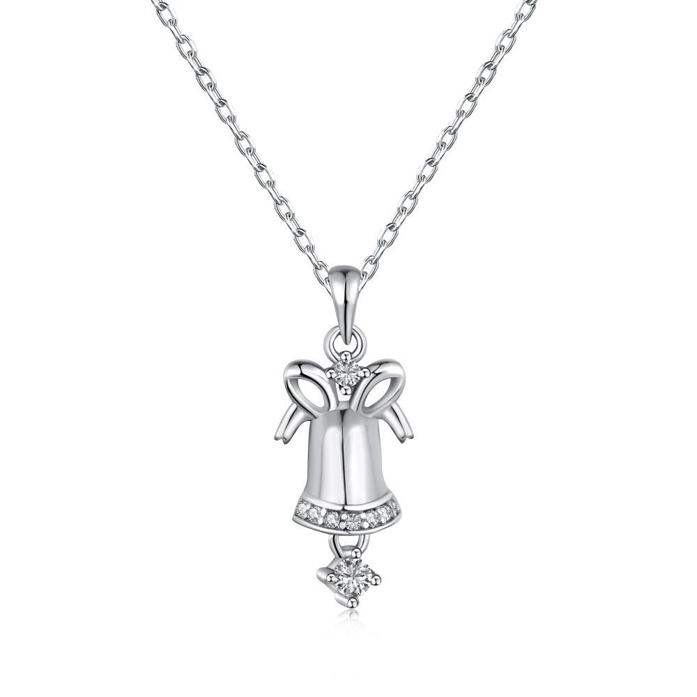 925 Sterling Silver Christmas Bell Fashion Necklace